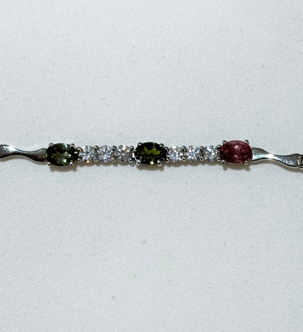 Multi Coloured Natural Tourmaline Bracelet with Cubic Zirconia | 5 Styles Available