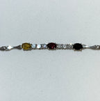 Multi Coloured Natural Tourmaline Bracelet with Cubic Zirconia | 5 Styles Available