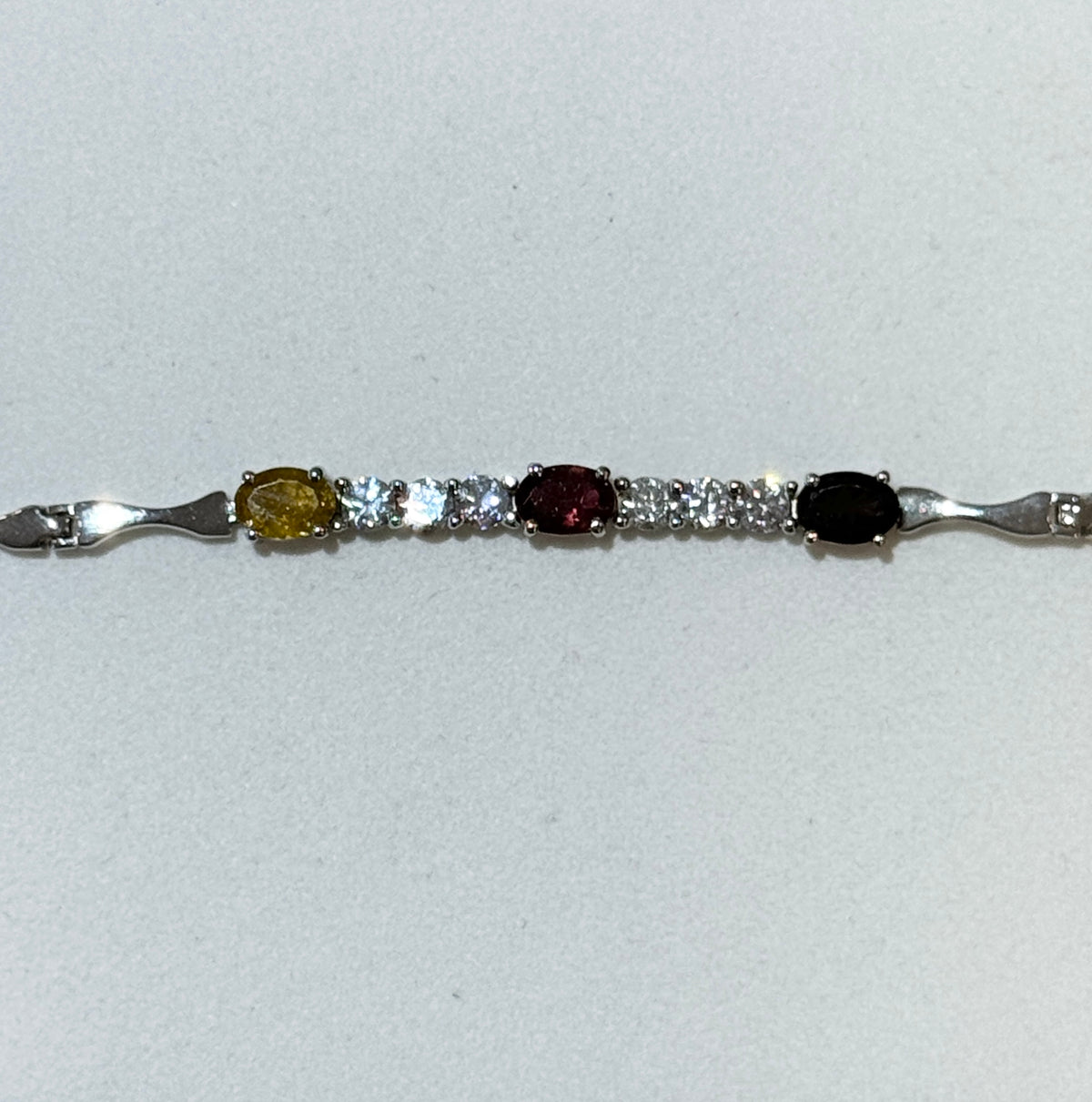 Multi Coloured Natural Tourmaline Bracelet with Cubic Zirconia | 5 Styles Available