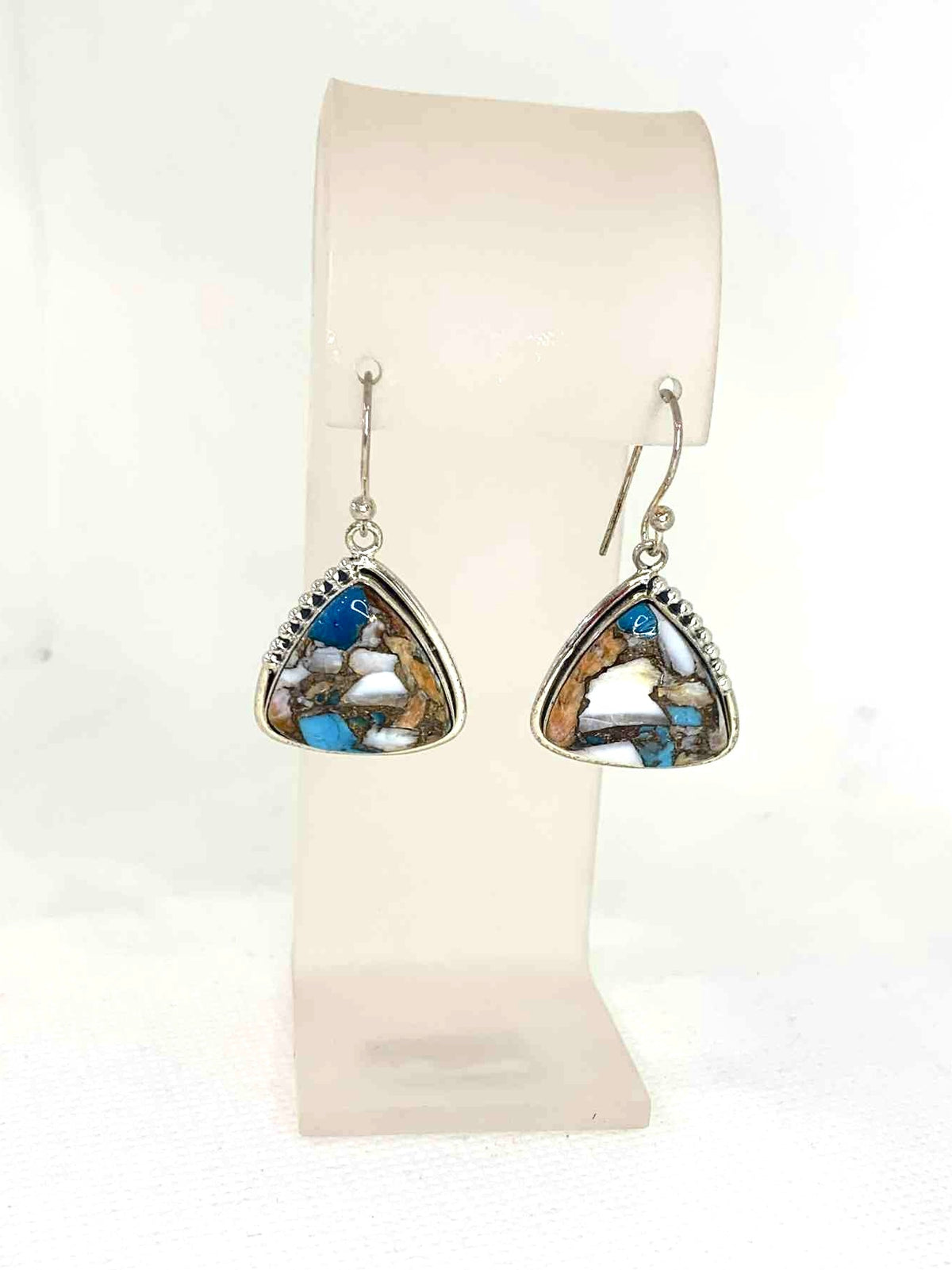 Natural Spiny Oyster Turquoise Drop Earrings